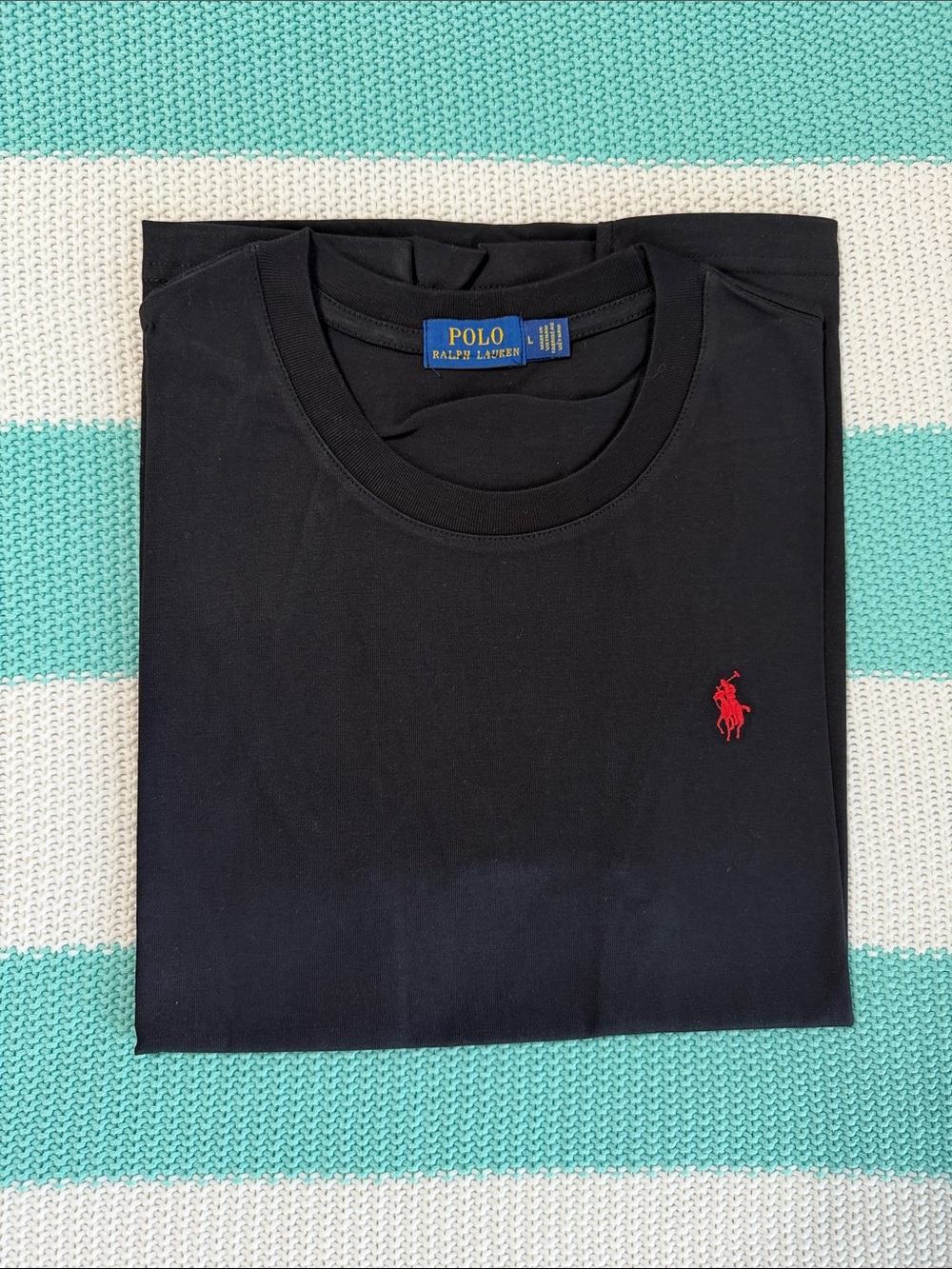 Polo by Ralph Lauren Black Short Sleeve Tee with Red Pony